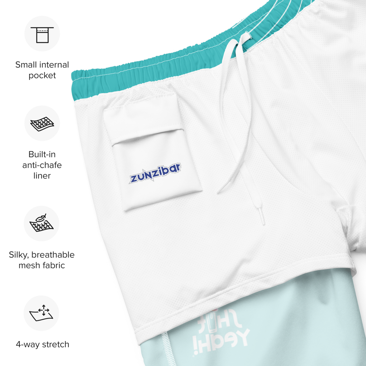 "SHIT YEAH!" Waves Swim Trunks | Teal