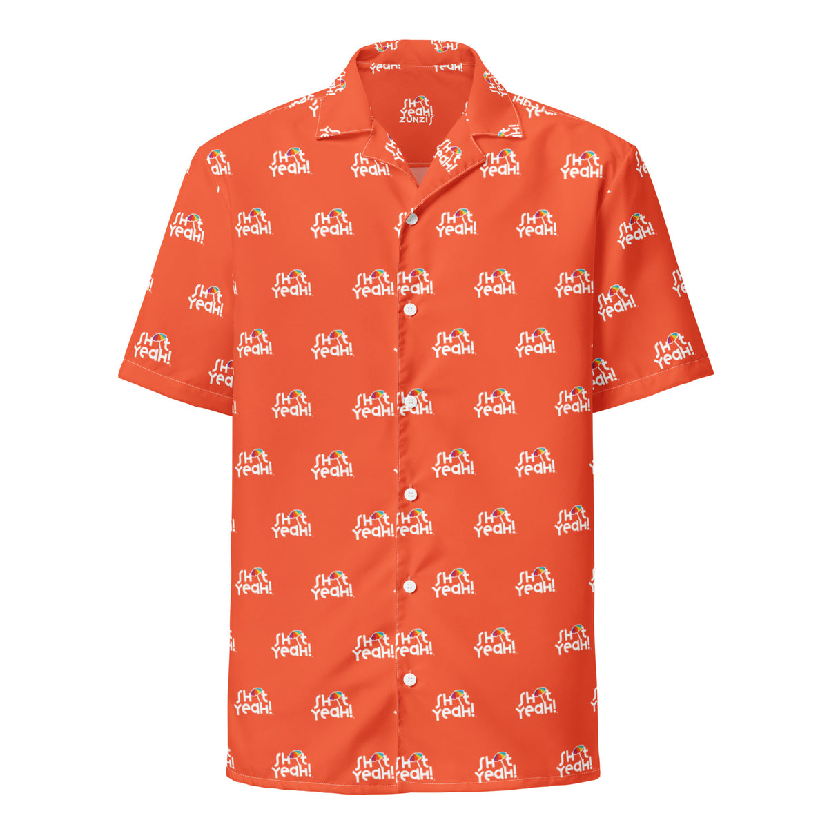 "SHIT YEAH!" Short Sleeve Button Up | Orange