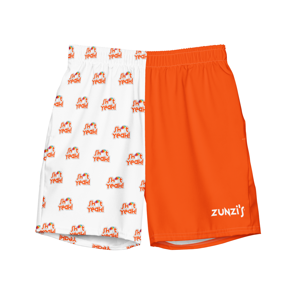 "SHIT YEAH!" Two-Tone Swim Trunks | Orange