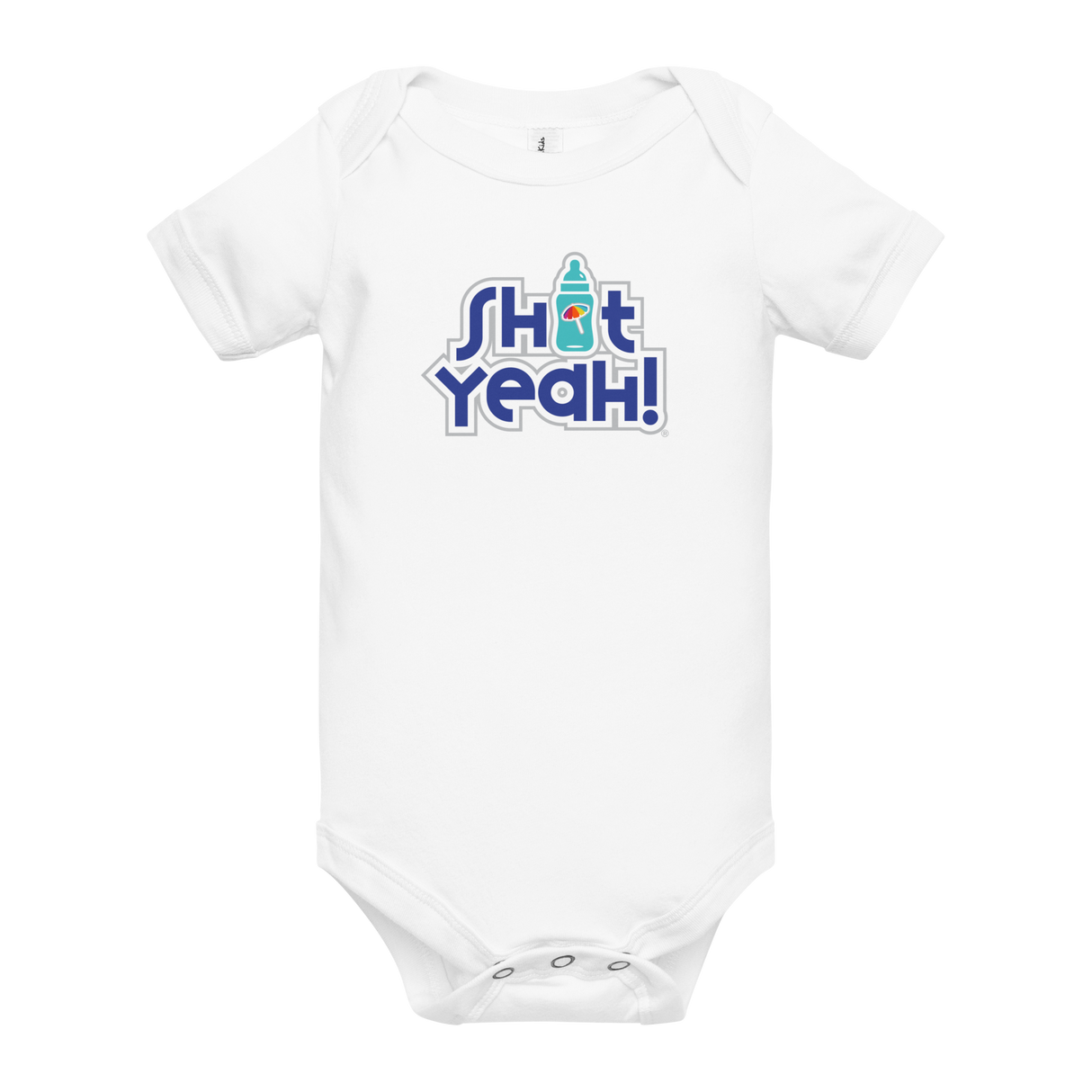 "SHIT YEAH!" Baby Onesie | Blue Logo