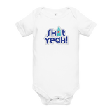 "SHIT YEAH!" Baby Onesie | Blue Logo