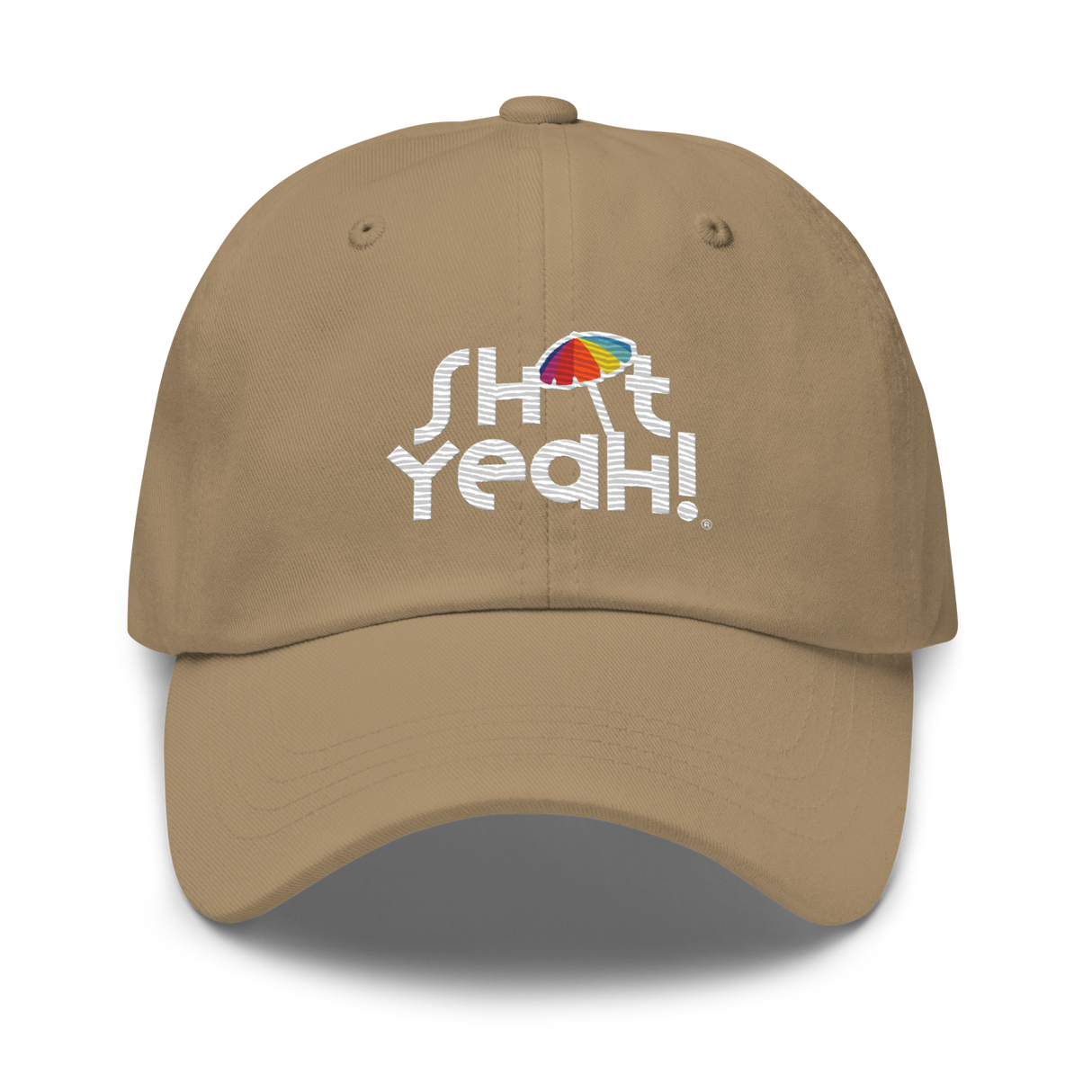 "SHIT YEAH!" Dad Hat | White Logo w/ Umbrella